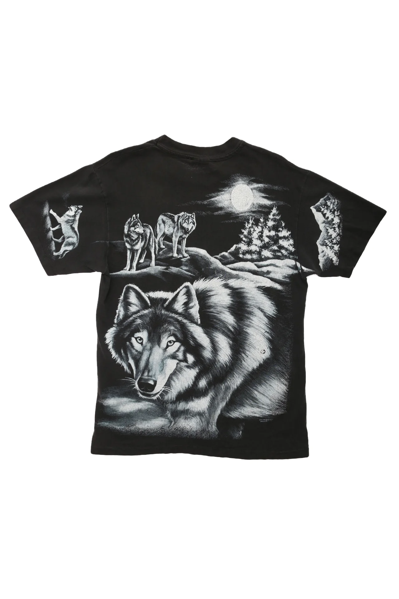 1994 Harlequin All Over Wolf Print T-shirt - Image 2
