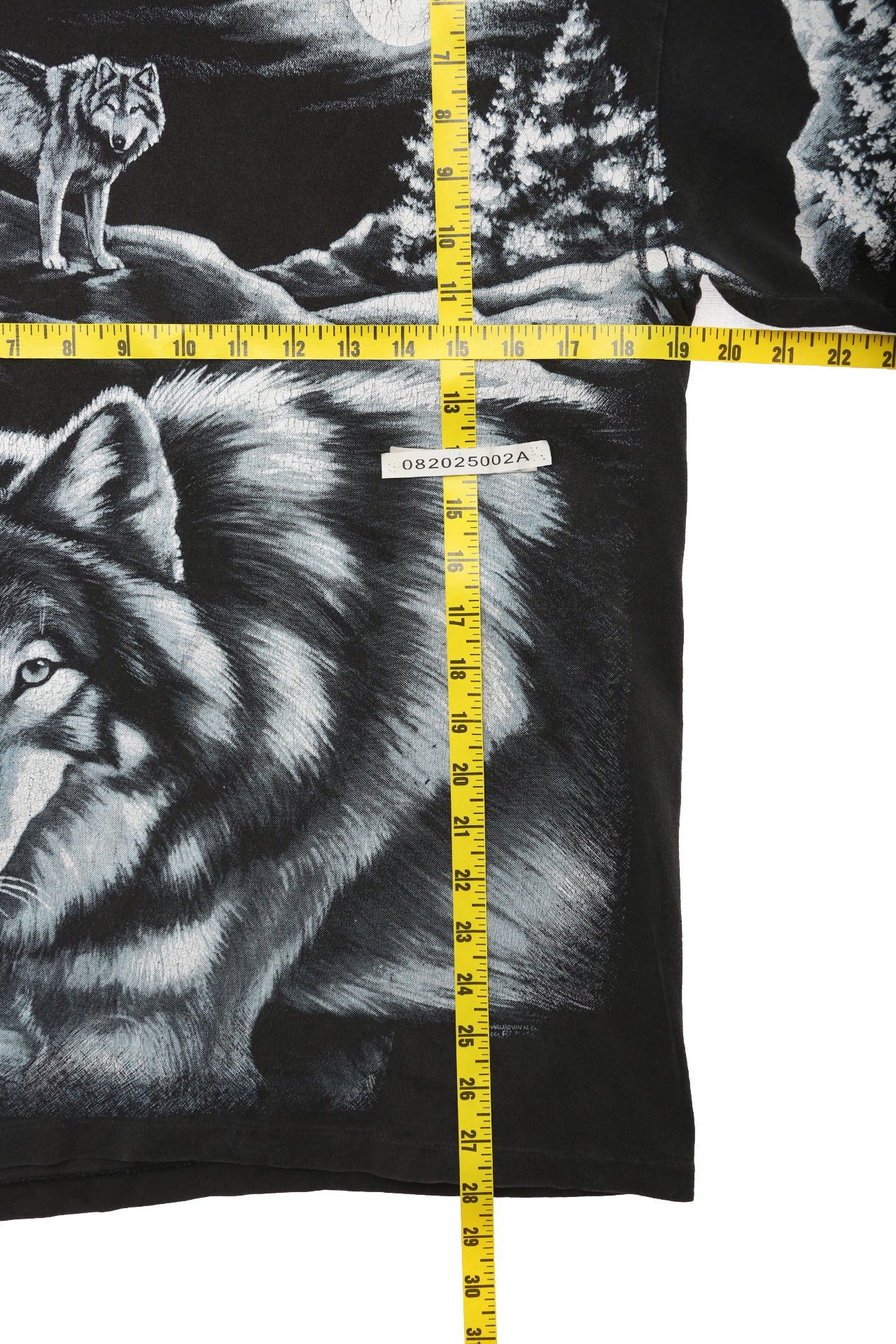 1994 Harlequin All Over Wolf Print T-shirt - Image 5