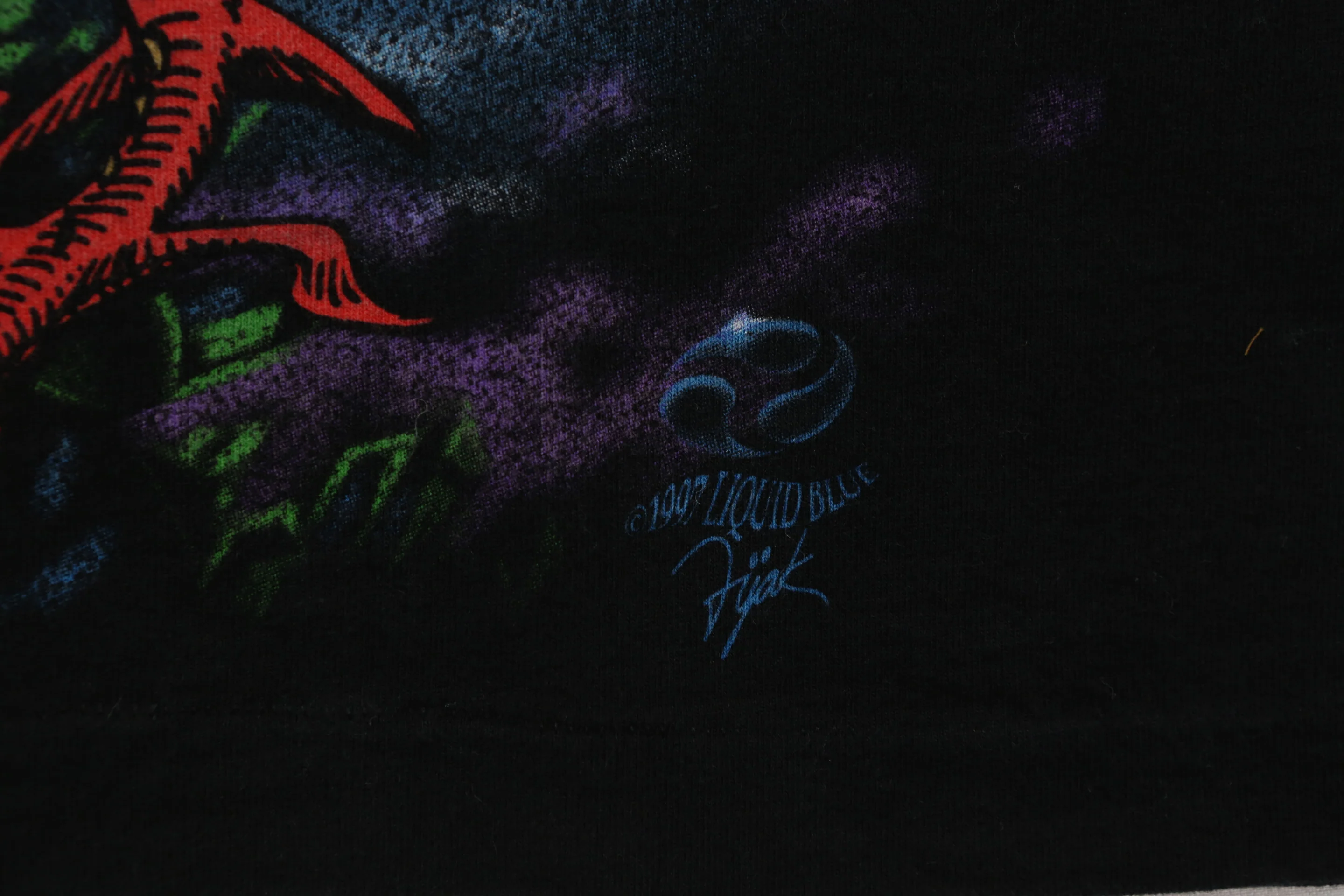 Liquid Blue 90's Wizard Dragon Graphic T-Shirt - Image 5