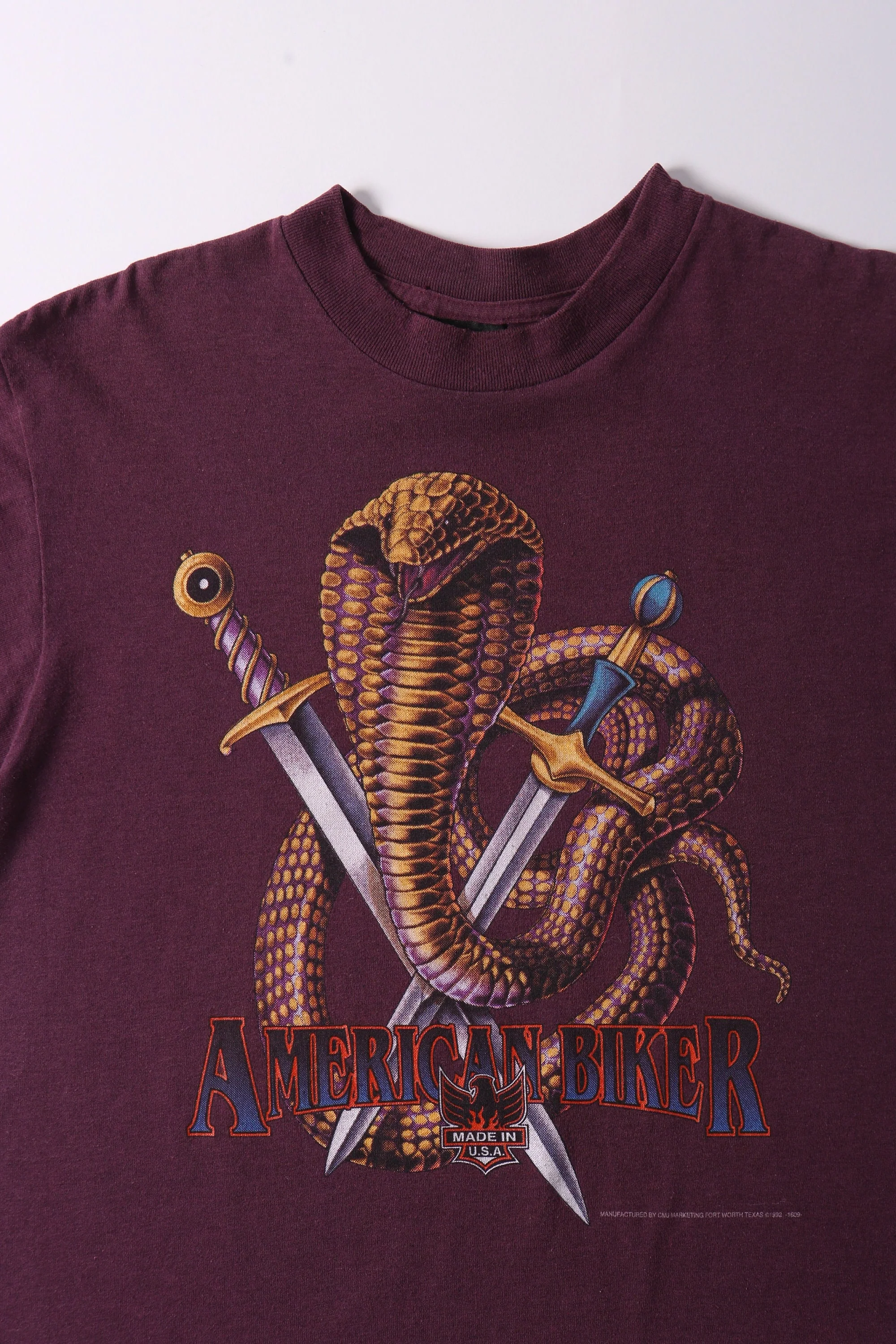 Vintage 3D Emblem "American Biker" T-Shirt - Image 5