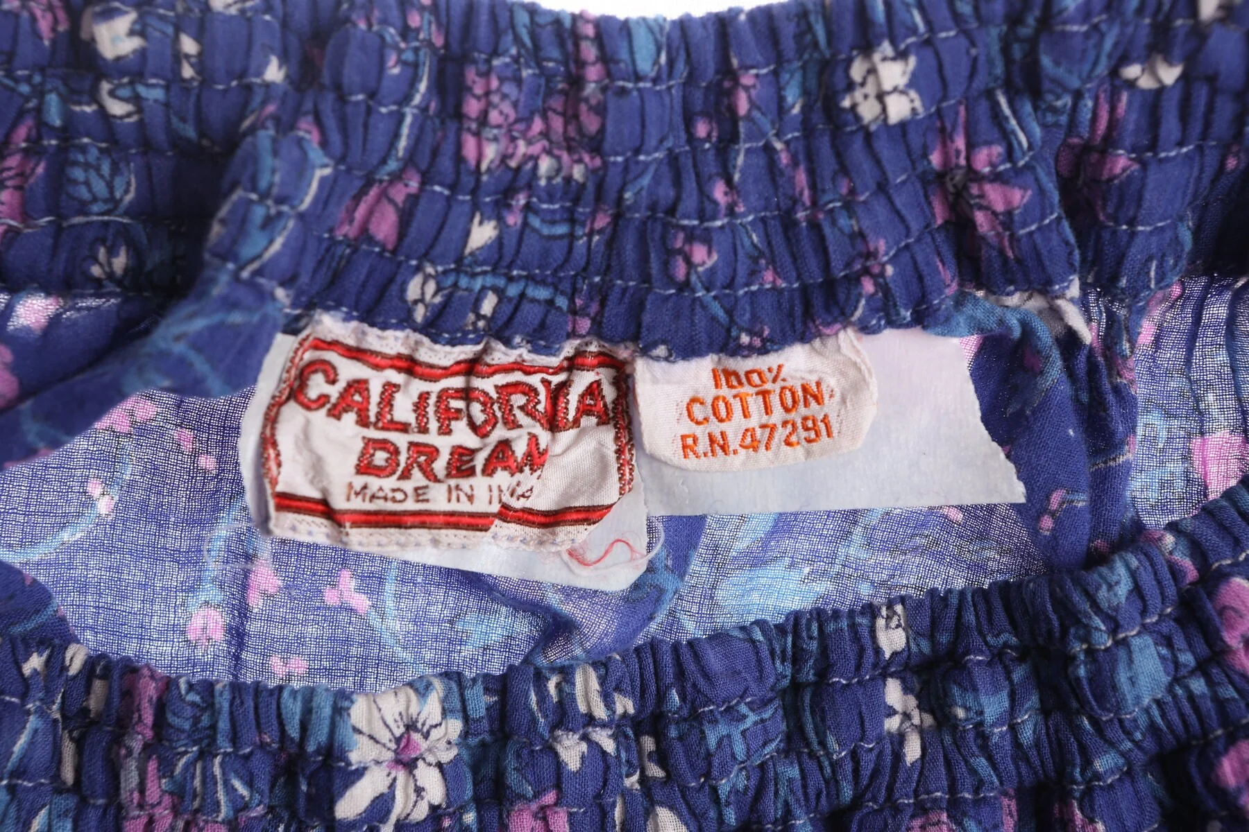 Vintage Bohemian Floral Print Purple Skirt by California Dream - Made in India - Image 4