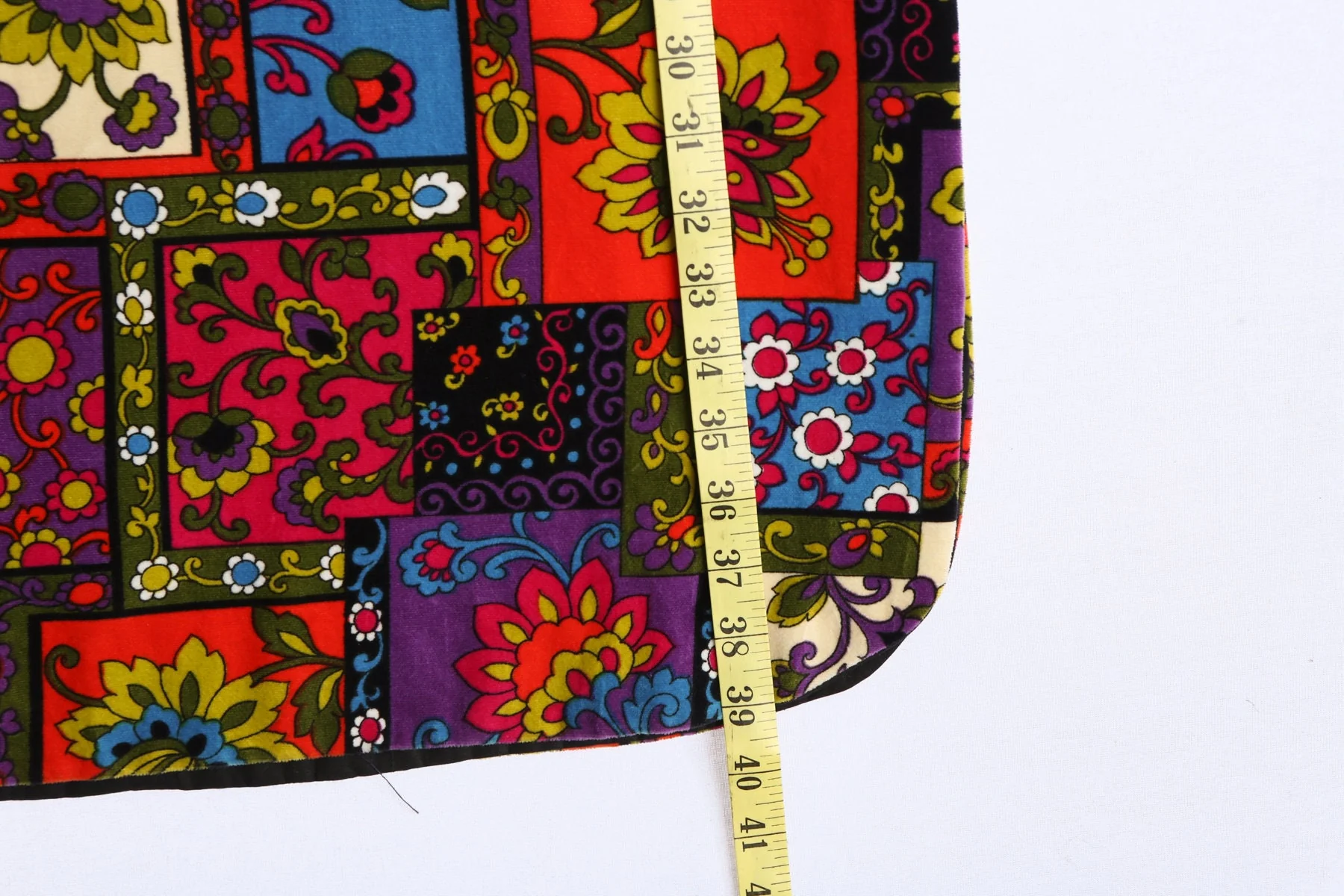 Vintage Women Floral Velvet Long Skirt - Era 60's - 70's - Image 4