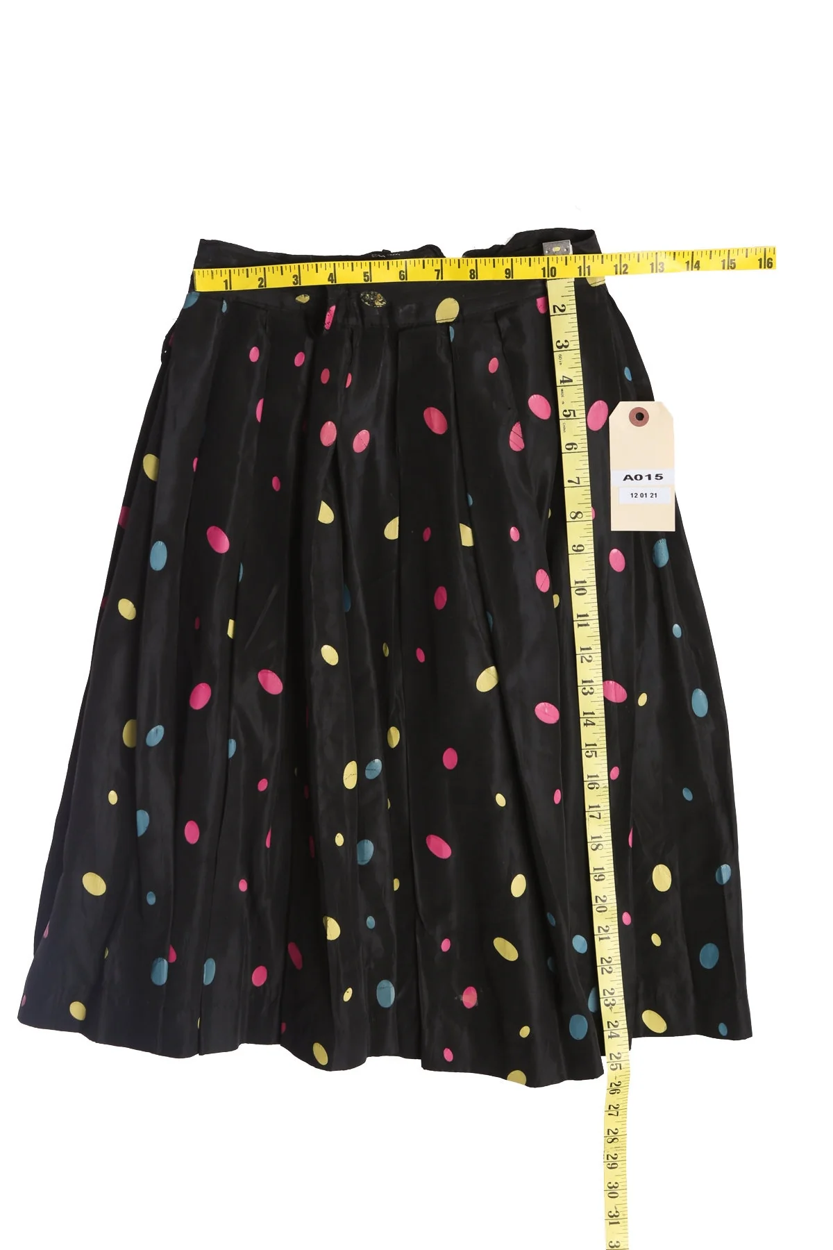 Women Black Polka Dot Skirt - Era 50's - 60's - Image 3