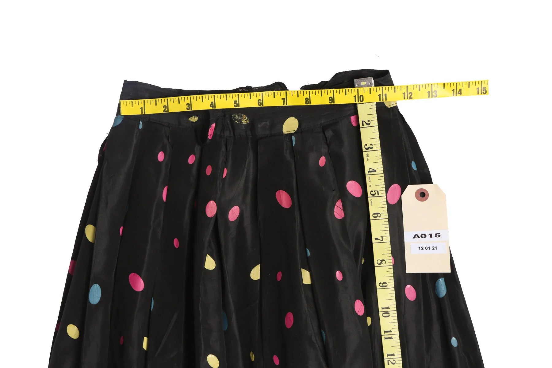 Women Black Polka Dot Skirt - Era 50's - 60's - Image 4