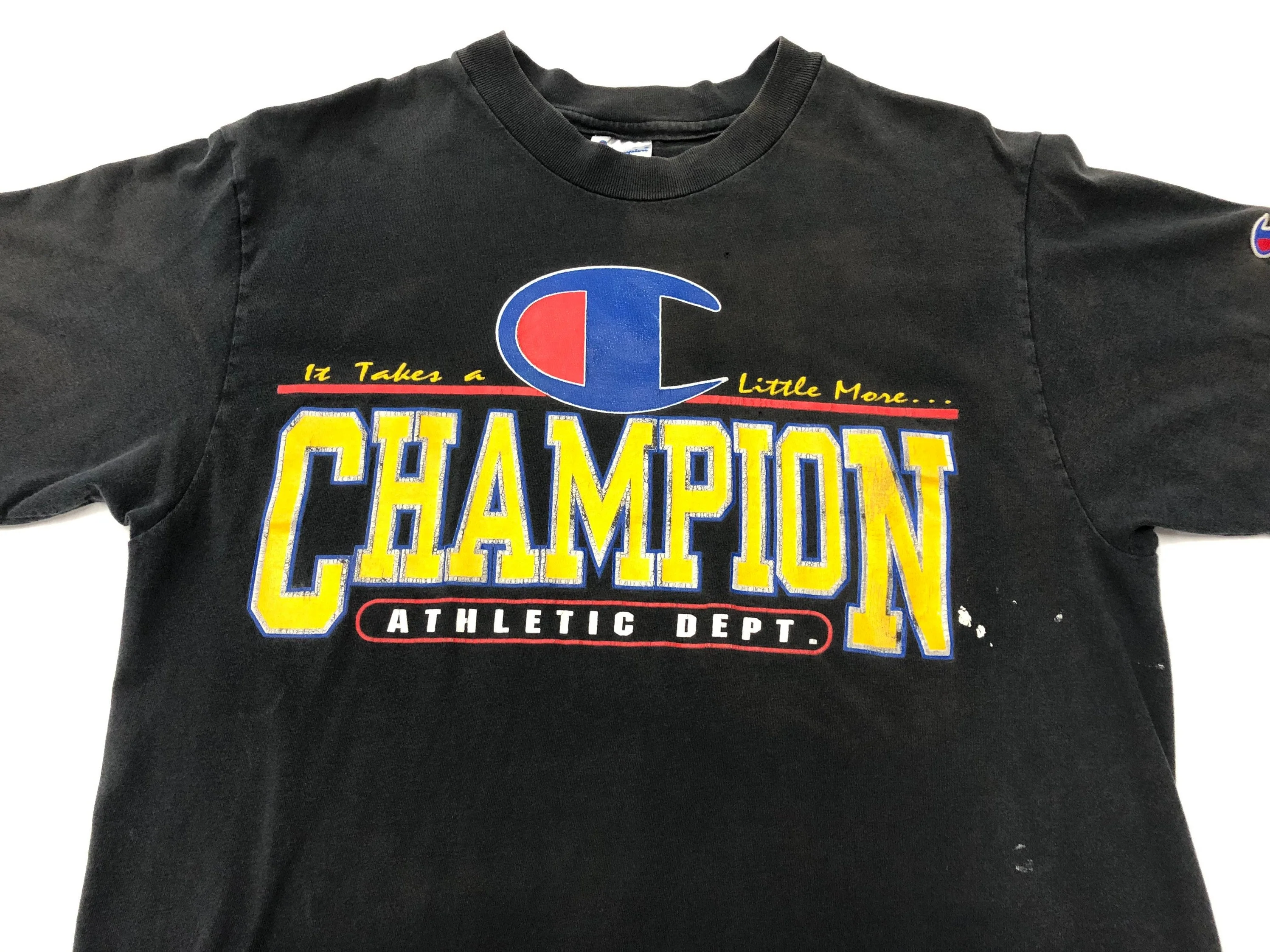 Vintage Yellow Lettered Champion T-Shirt - Image 2