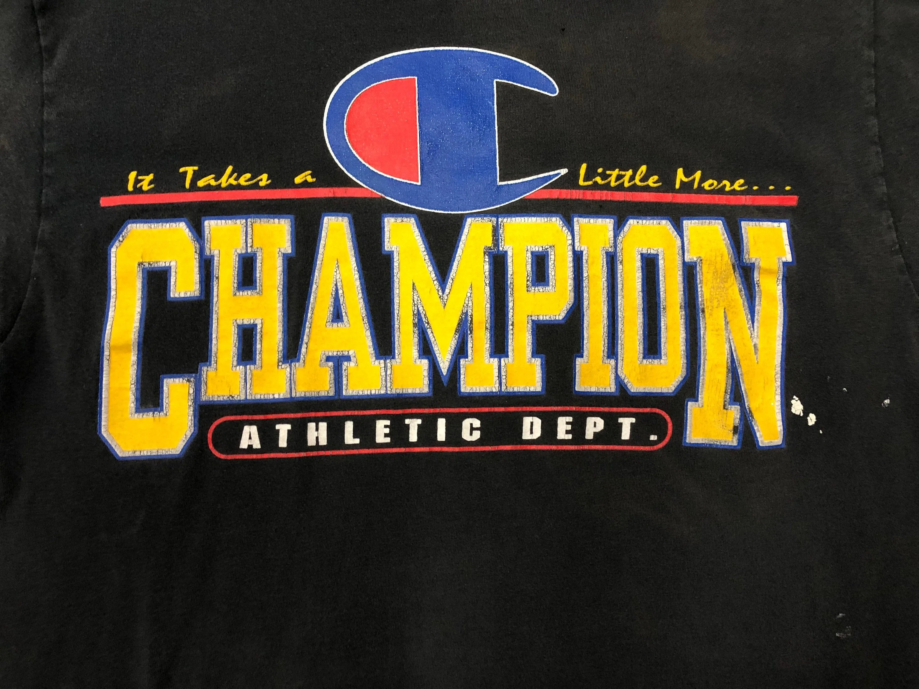 Vintage Yellow Lettered Champion T-Shirt - Image 3